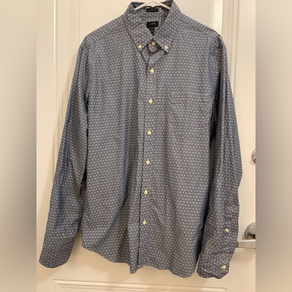 J Crew Textured Pattern Button Down. Like New. Sl… - image 1